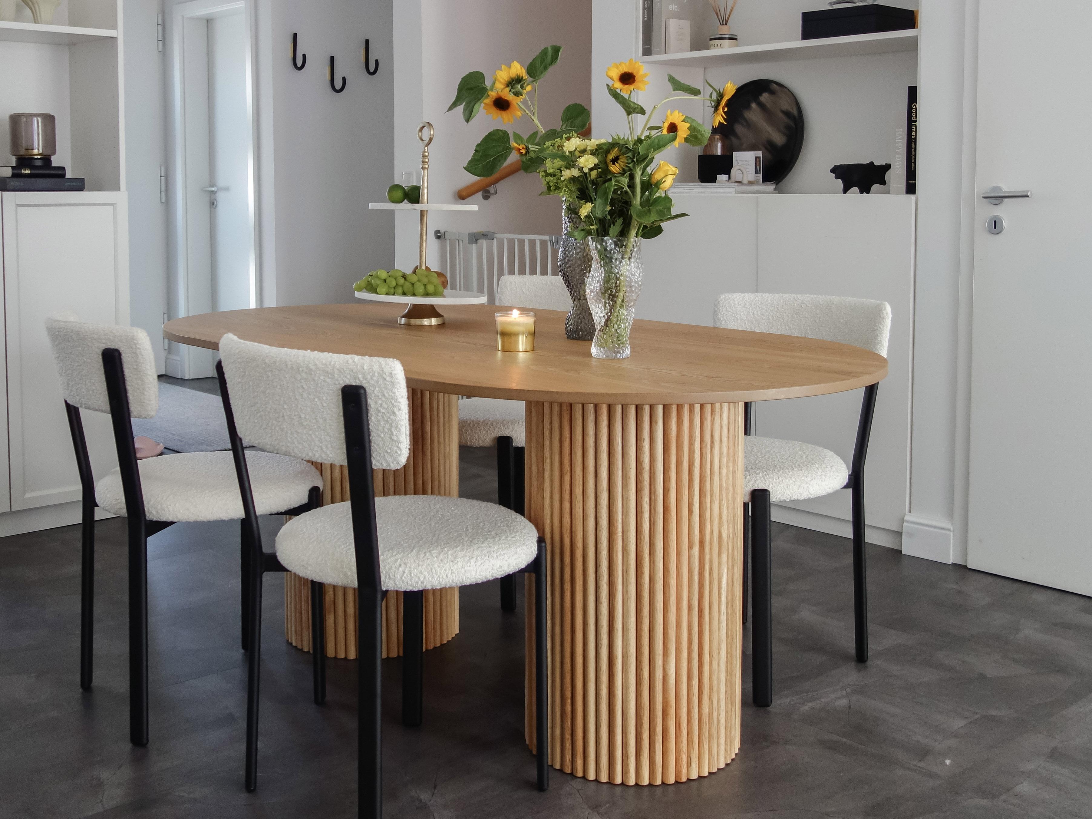 Eettafel SHERIDAN Natuurlijk essenhout 100 cm 180 cm