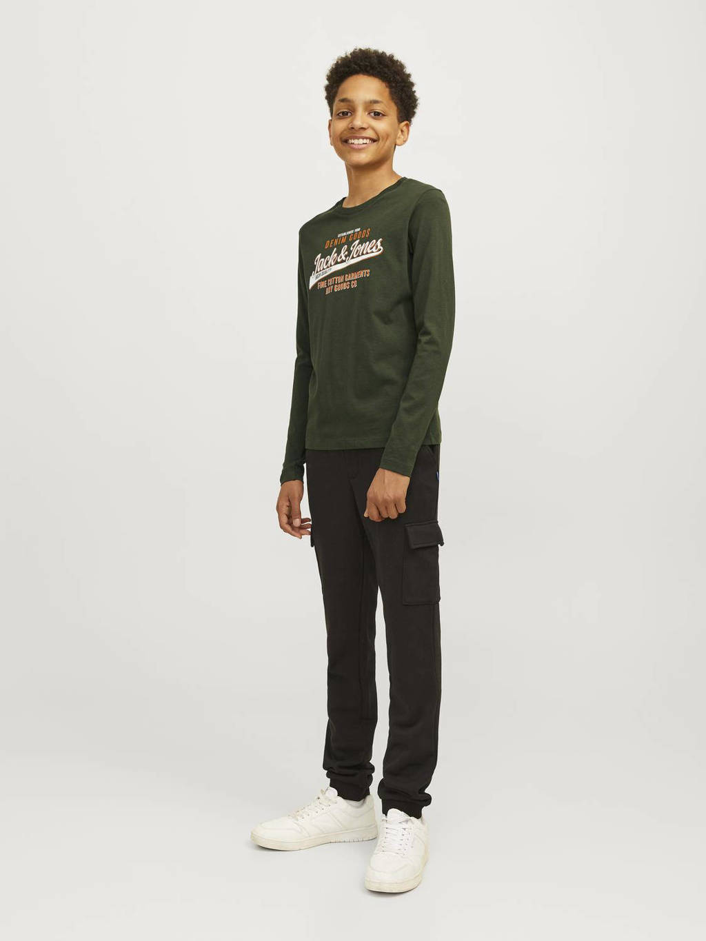 JACK & JONES longsleeve JJELOGO met logo wit