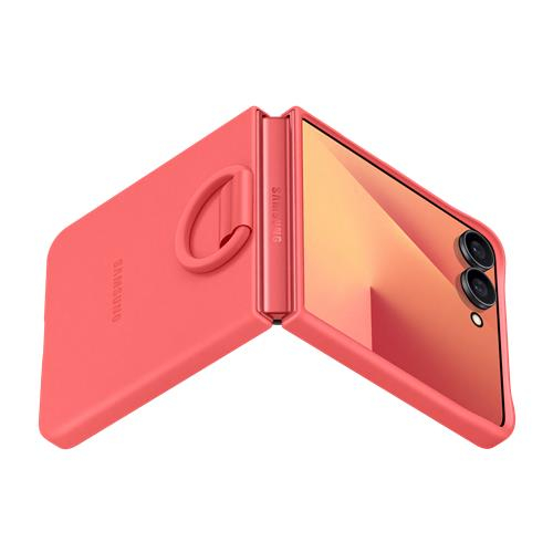 Galaxy Z Flip7 Silikon Cover Hülle mit Ring (EF-PF766TREGWW) - Rot