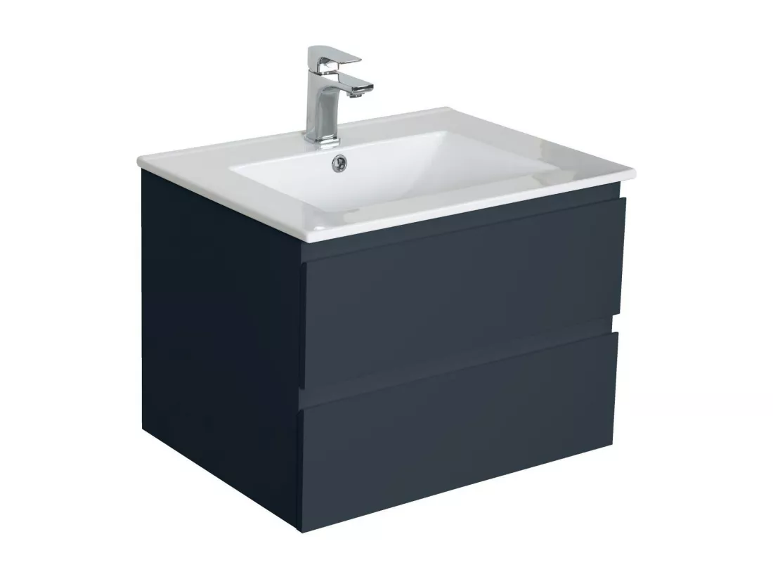 Meuble simple vasque gris anthracite 60cm + vasque