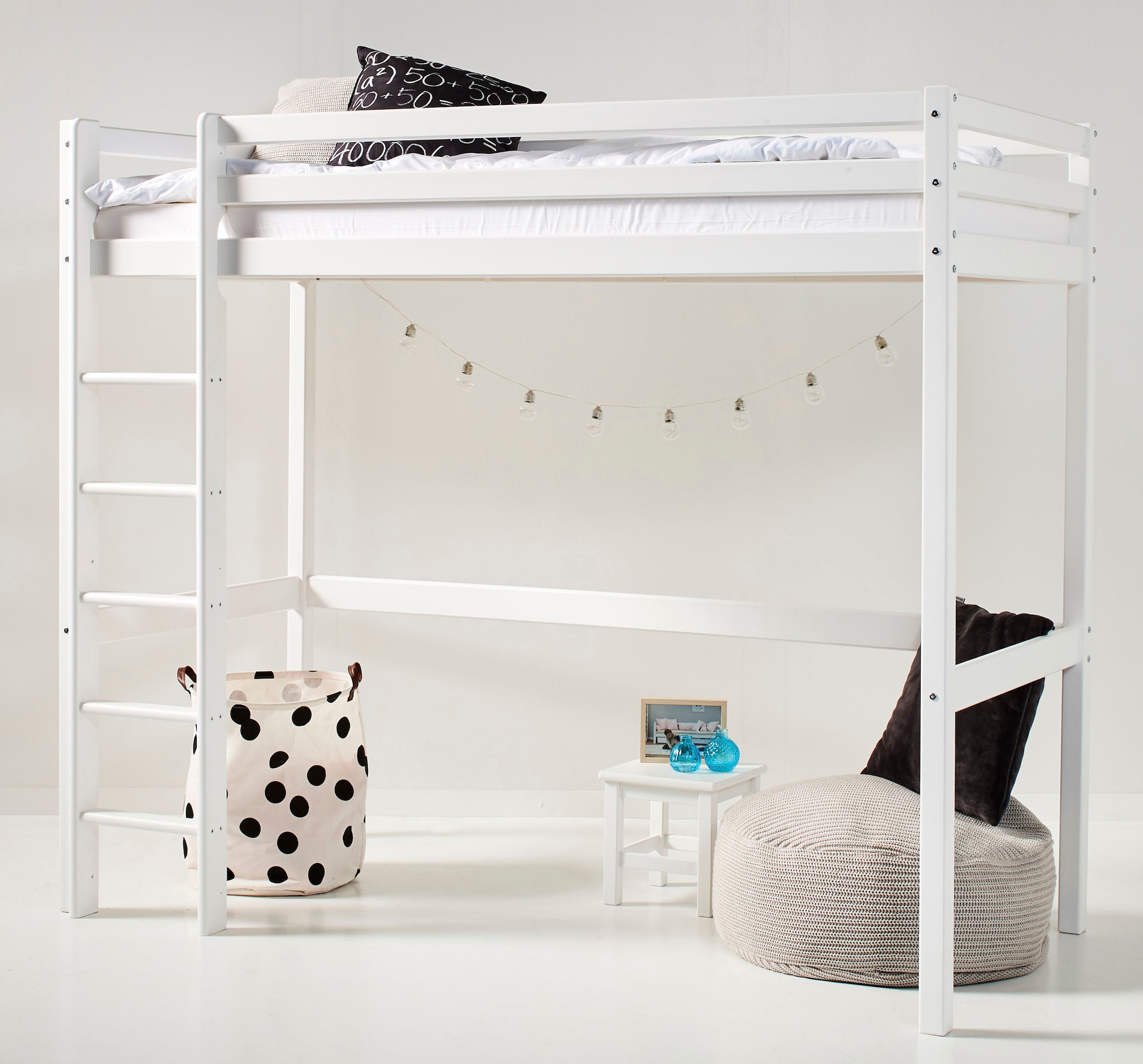 Hoppekids Hochbett »ECO Dream« 90x200 Massiv, umbaubar zum Einzelbett