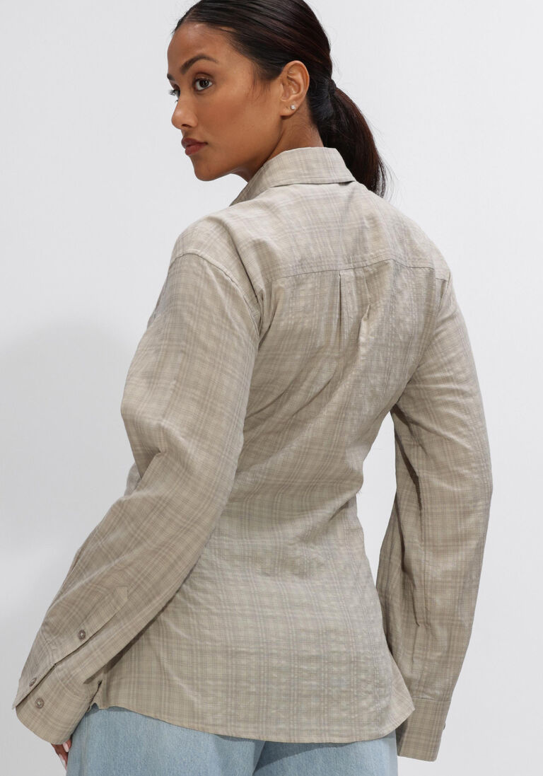 zand olaf hussein blouses checked fitted shirt