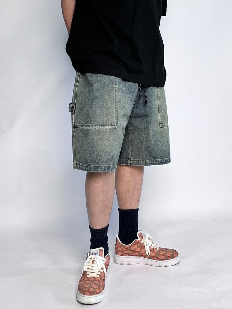 Adotuastic - Gewassen denim shorts met hoge taille