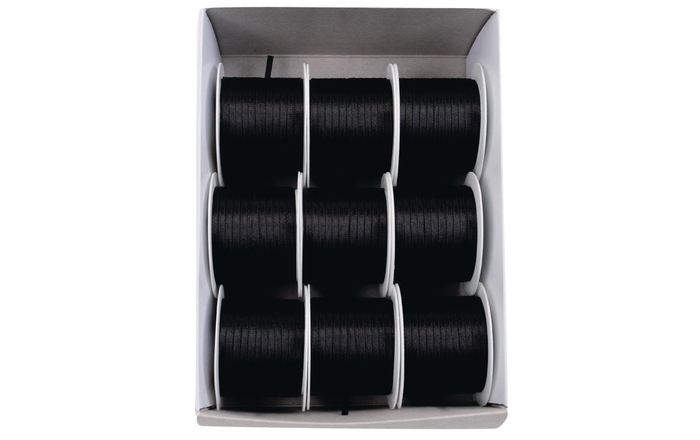 Satinband Doppelsatin-Band 3 mm x 10 m, SchwarzBand für Geschenke