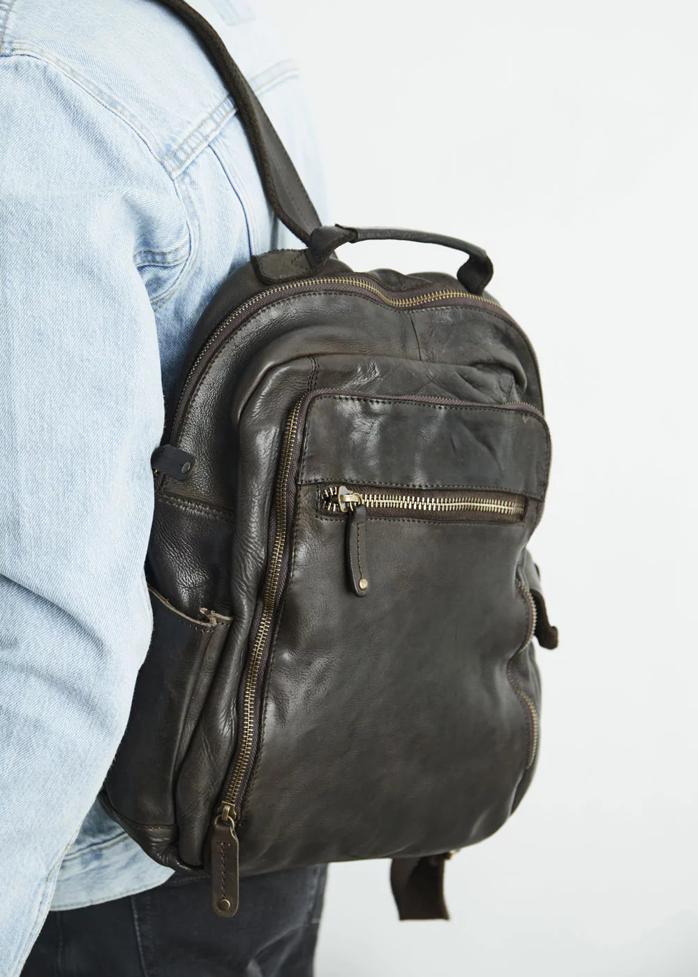 SAC A DOS OSLO CUIR MARRON