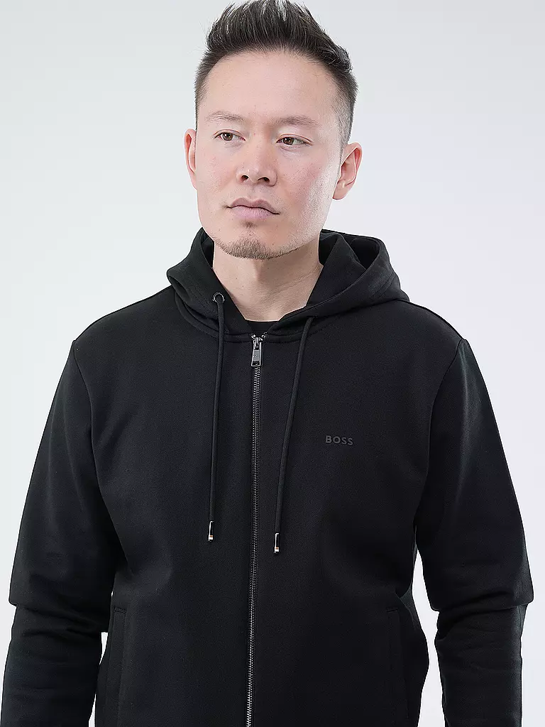 BOSS Kapuzensweatjacke SEEGER schwarz