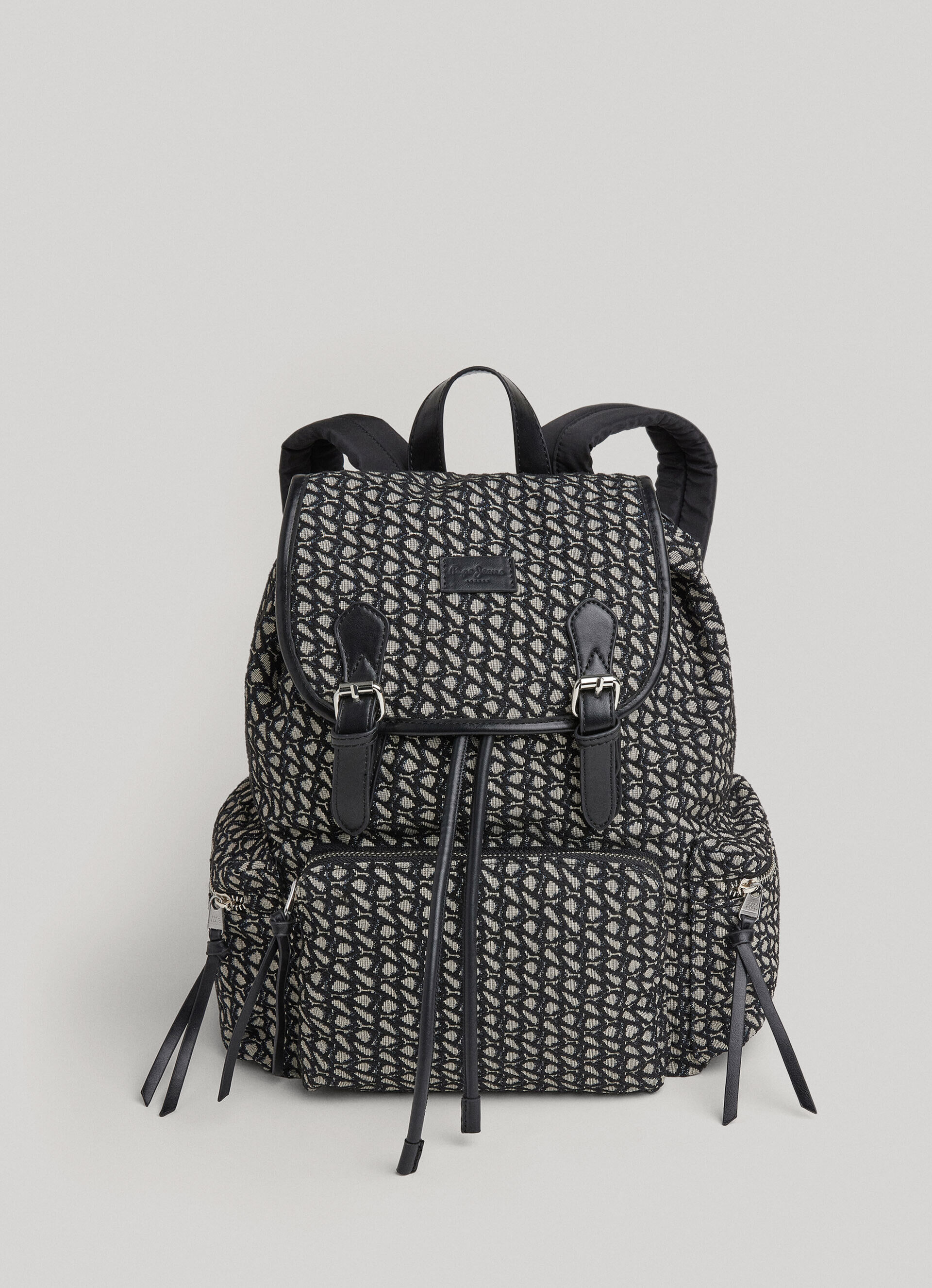 Mochila de malha jacquard - preta, tamanho único