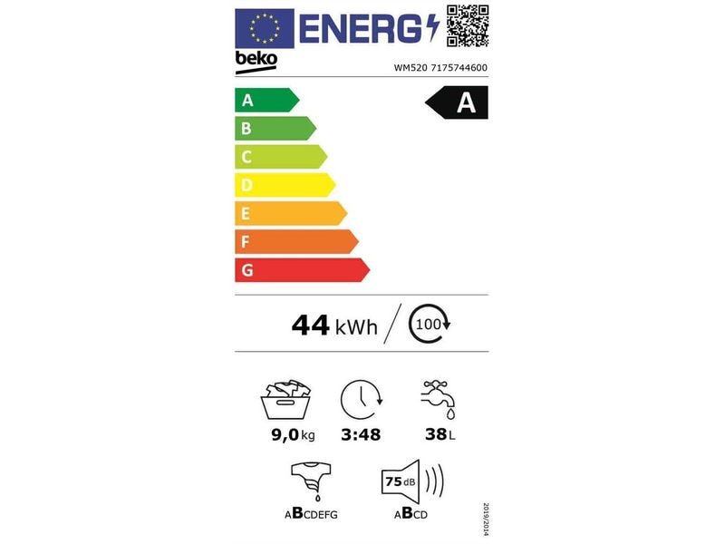 Beko Waschmaschine WM520 Links Frontloader mit 9 kg Ladekapazität
