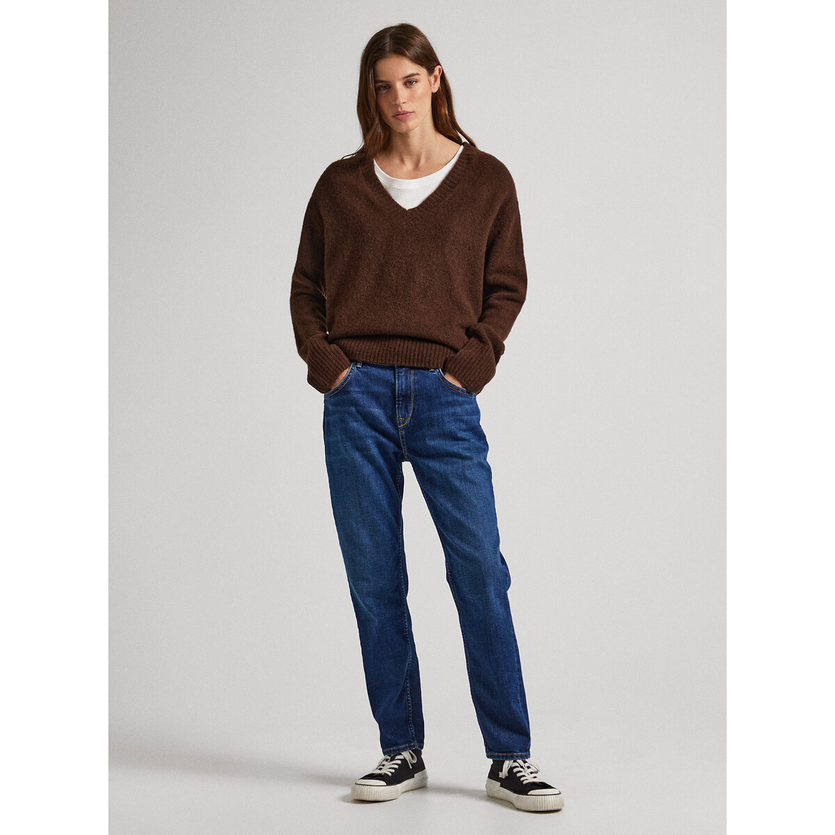 PEPE JEANS<br>Calça jeans reta de cintura alta VIOLETA