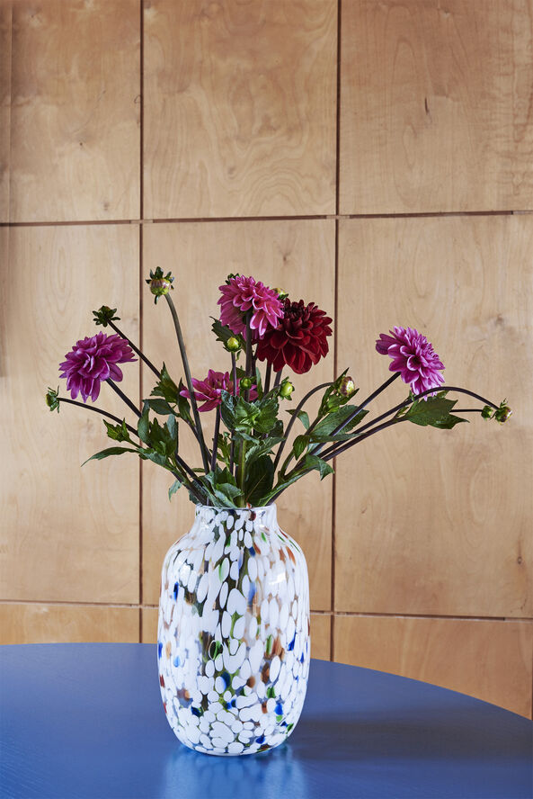 Hay Splash Vase Roll Neck-Medium-White White dot