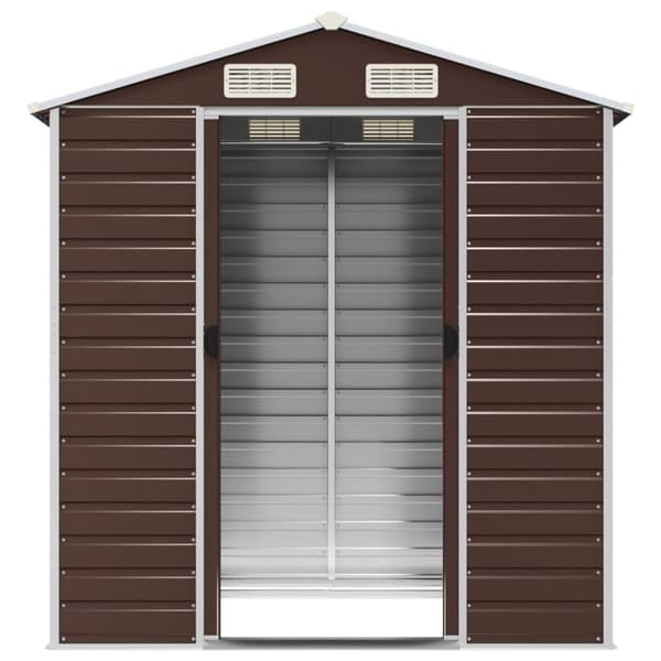 vidaXL Hageskur brun 191x130x198 cm galvanisert stål