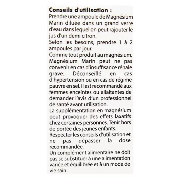 Biotechnie Magnésium Marin 20 ampoules