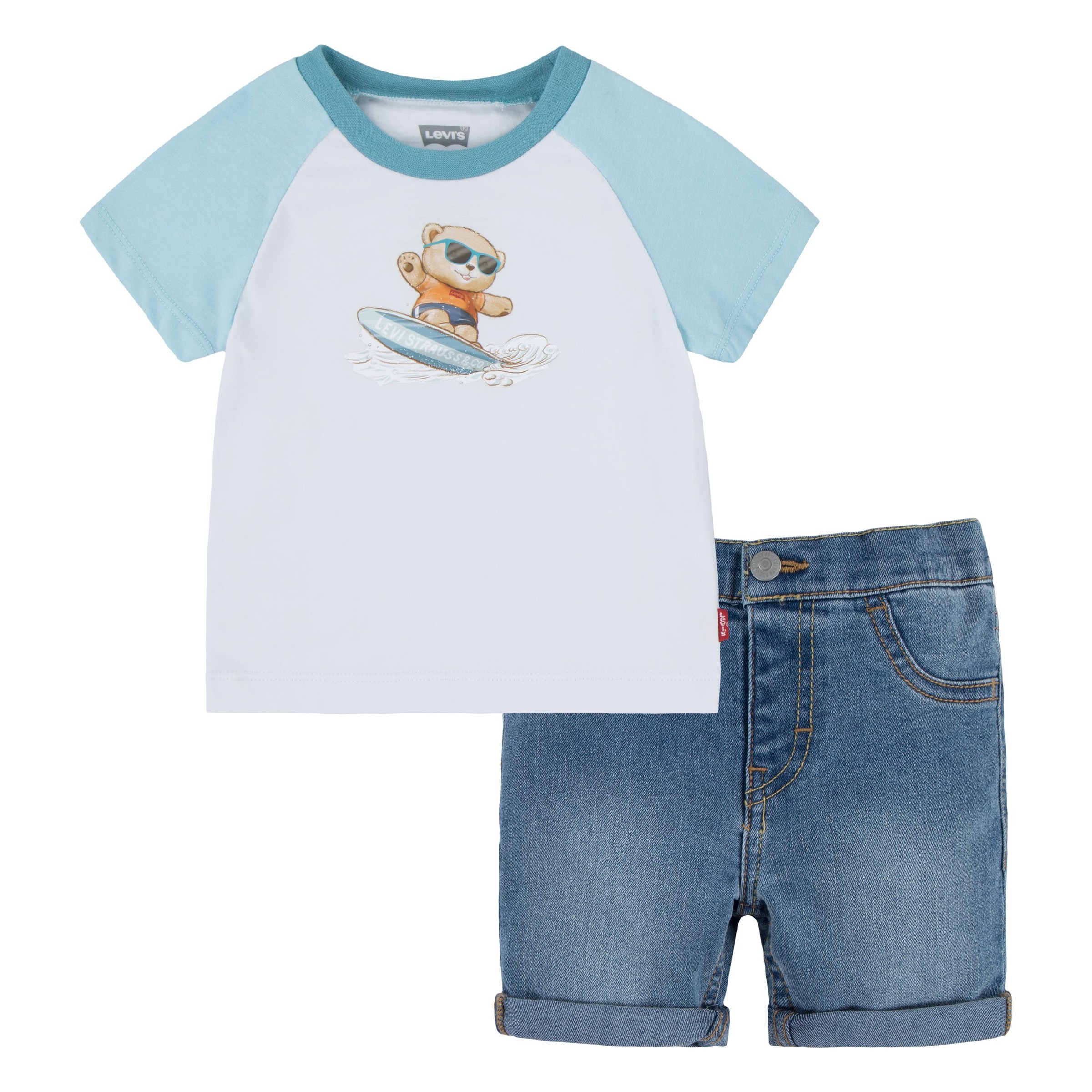 Levi's® Kids Print-Shirt, 2 Stk. und Jeansshorts, for BOYS