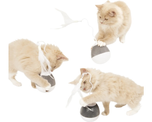 catit Pixi Spinner snack dispenser, interactief, wit & grijs, geactiveerd door aanraking