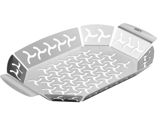 Weber Groentemand, Grillmand, Grillplaat, Klein, 27 x 18,7 cm, Roestvrij staal, Zilver