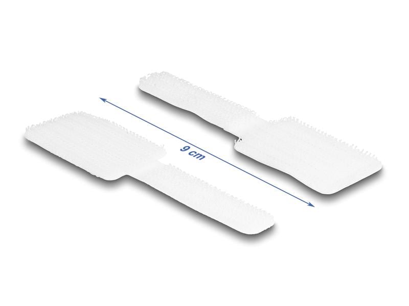 Delock Klettkabelbinder selbstklebend Weiss 90 mm x 24 mm Delock Mini Klett-Kabelhalter L 90 mm x B 24 mm selbstklebend 10 Stück weiss