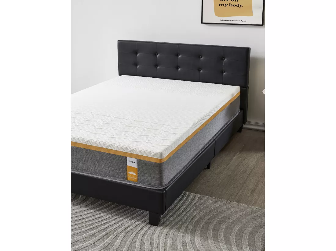 Ensemble Matelas + Lit Avec Tête De Lit 140x190 Cm, Ypsilon Ferme 28cm D’épaisseur