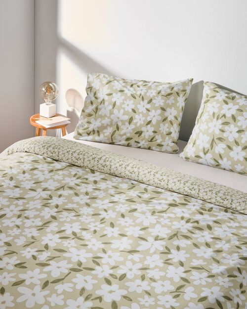 housse de couette coton doux 200x200/220 fleurs sauvages