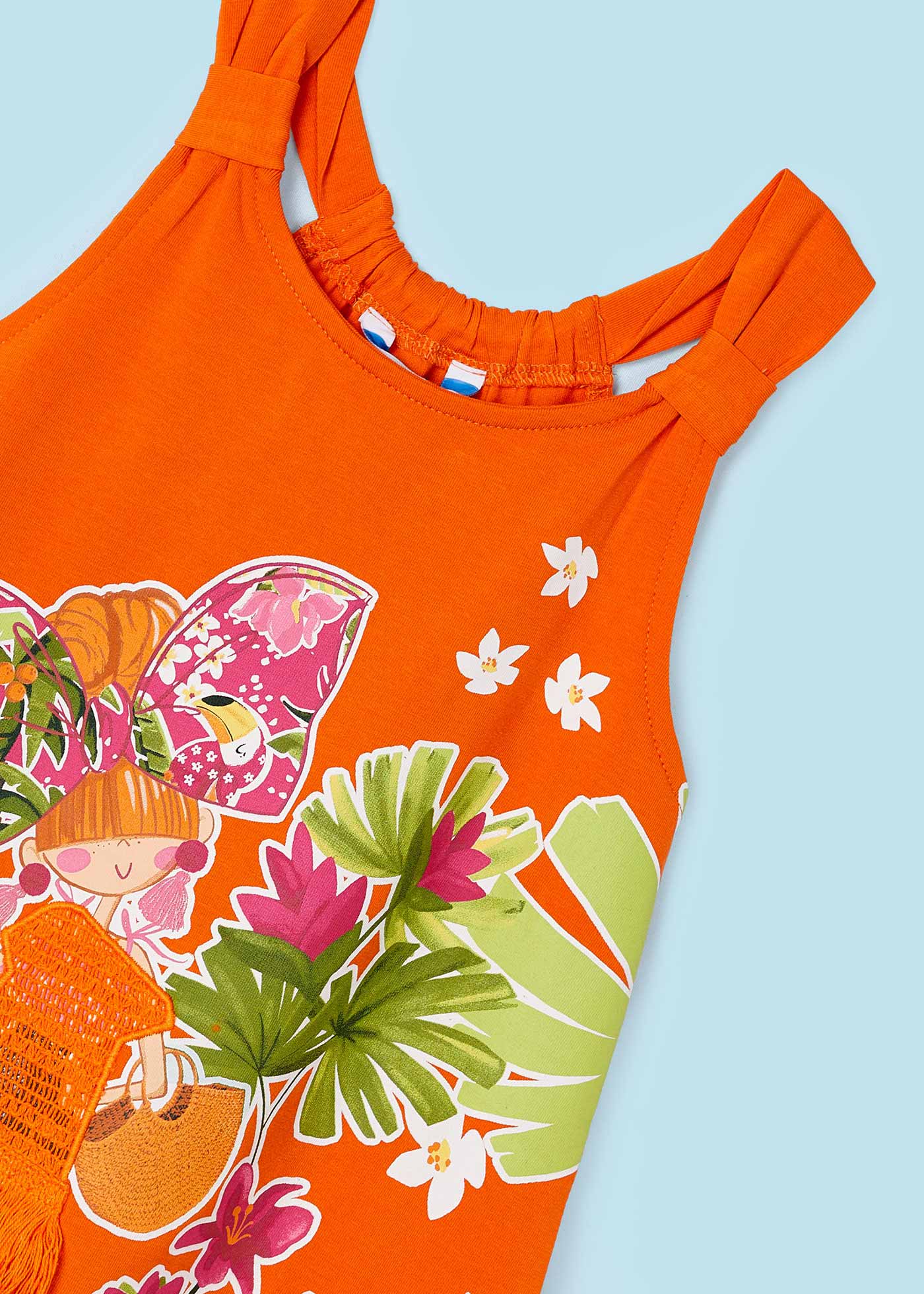 Vestido Better Cotton com estampa de flamingos para meninas