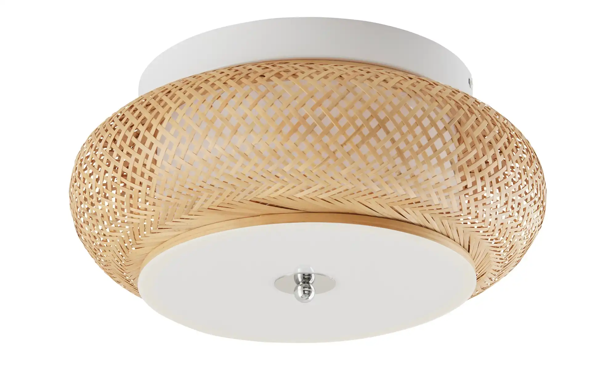 KHG LED-Deckenleuchte, Rattan / weiß