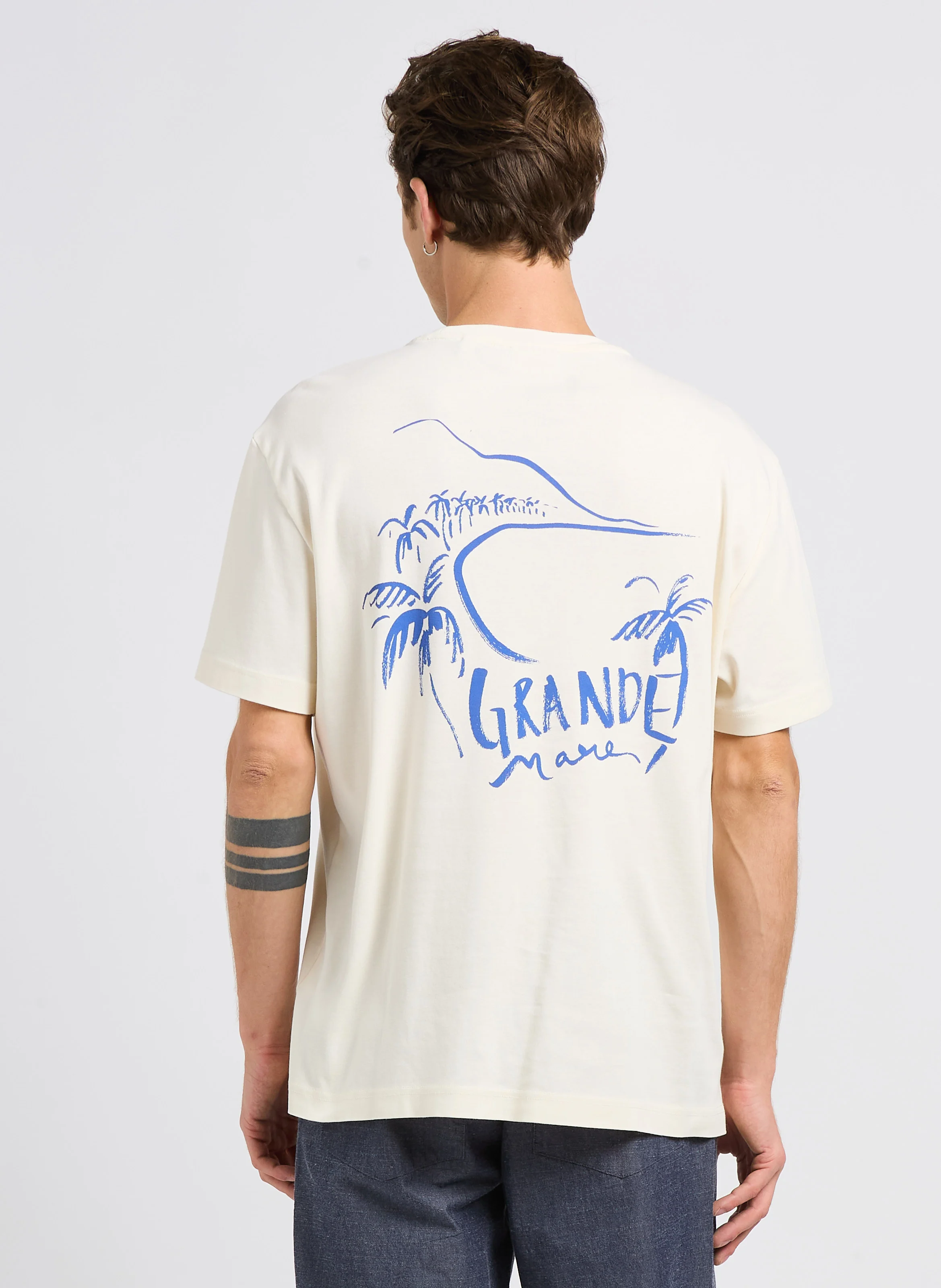 Tee-shirt oversize col rond en coton | Blanc
