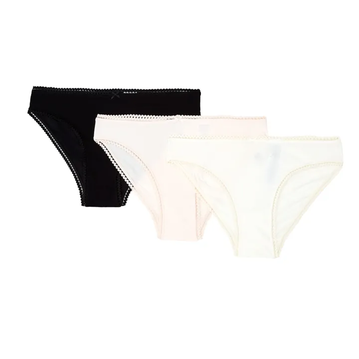 Petit Bateau Lot 3 Culottes Coton Stretch - Collection Femme  | Blanc