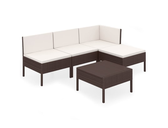 LES TENDANCES - Salon extérieur Salon de jardin-brun foncé-4 places-57x69x69-340174