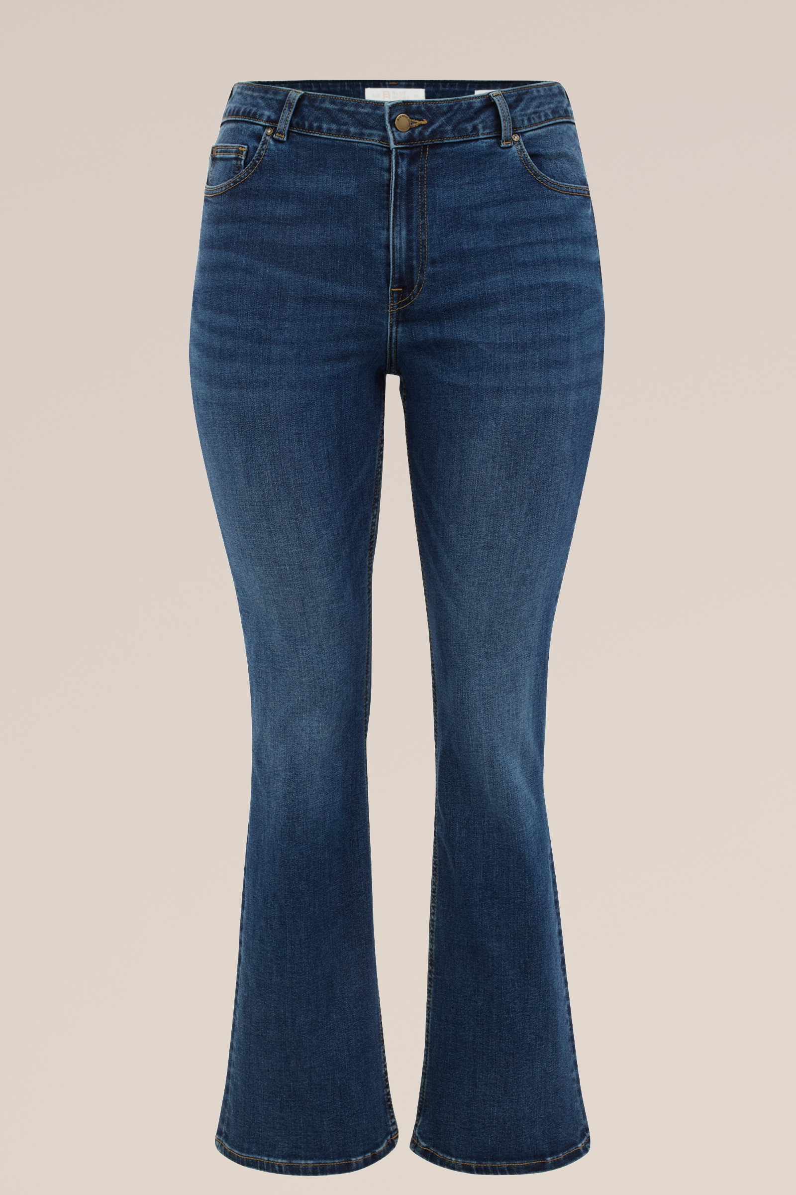 mid rise bootcut jeans met superstretch - Curve Blue Ridge Donkerblauw