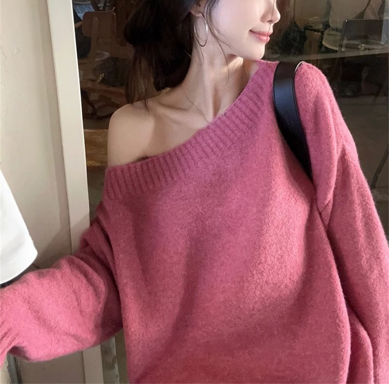 Beaustreet - Off-Shoulder Effen Trui
