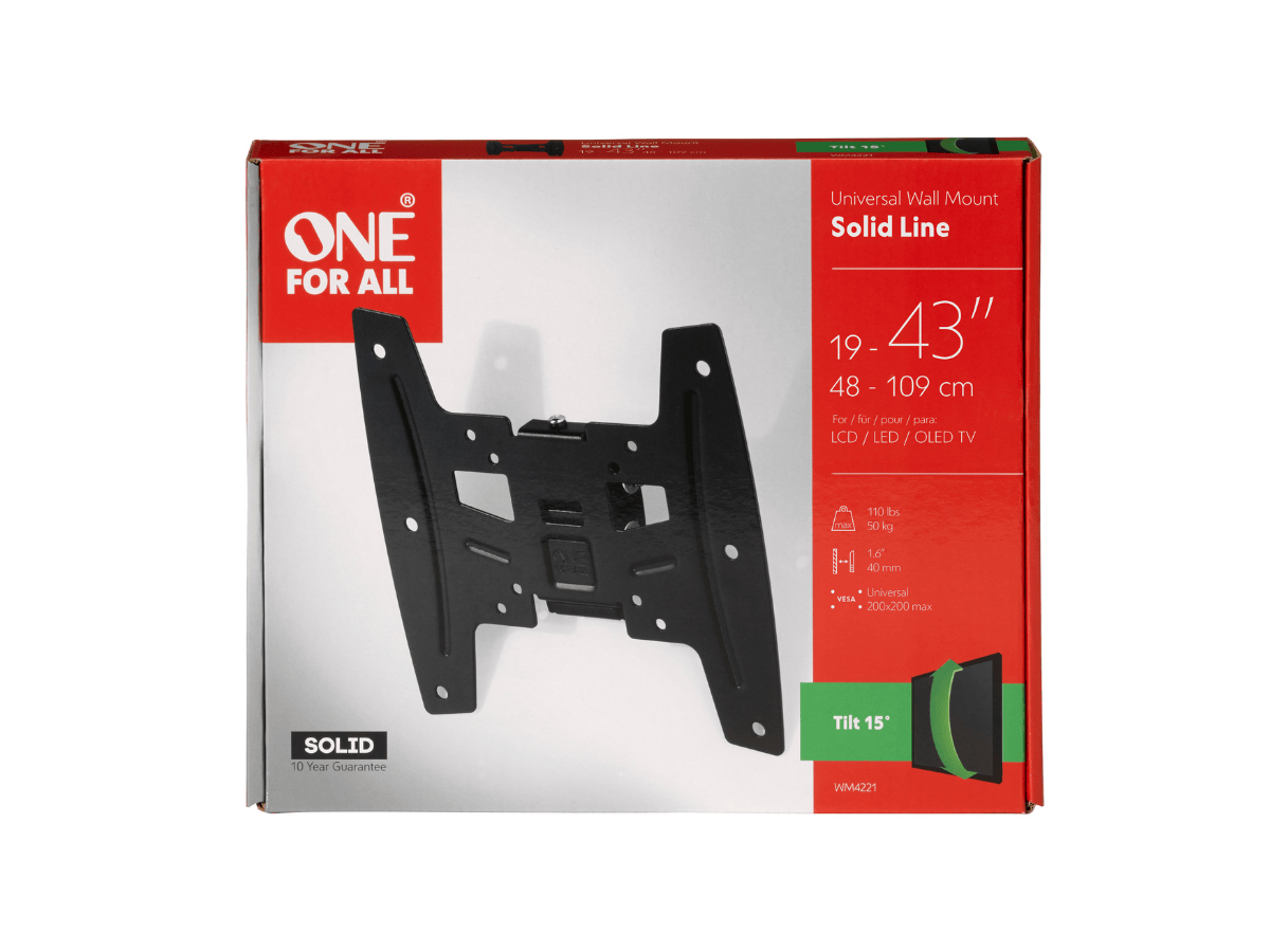 One For All Solid Tilt 15° TV Beugel - 19 tot 43 inch