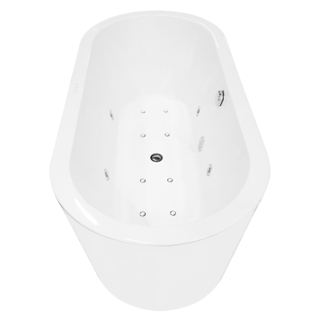 Marho Aquero whirlpool ligbad vrijstaand 170 x 80 cm acryl glans wit met waste chroom