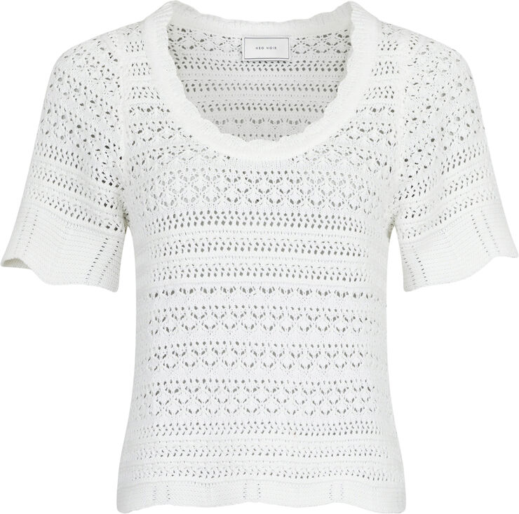 Neo Noir Meiko Knit Blouse Off white