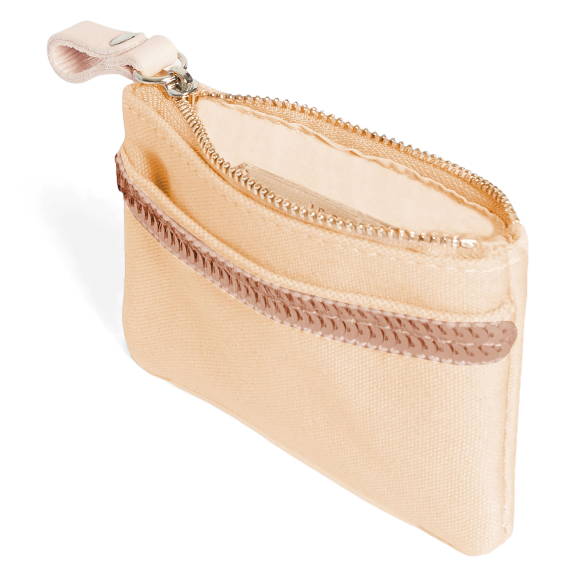 Porte-monnaie à sequins en coton | Beige