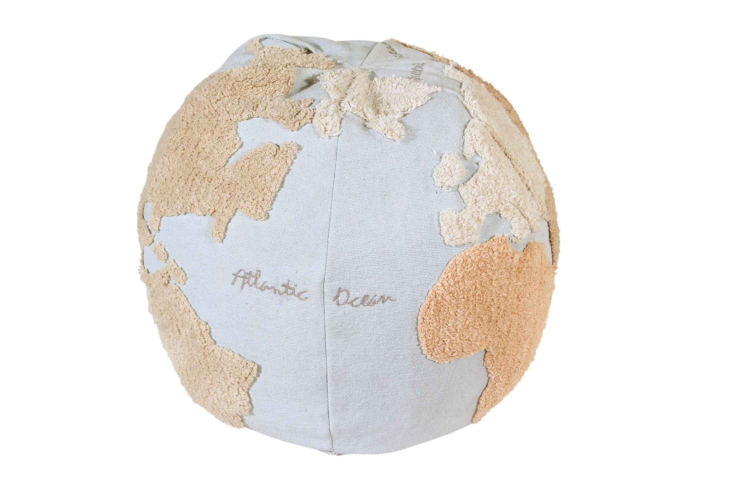 CARTE DU MONDE - Pouf recouvert de coton | Multicolore