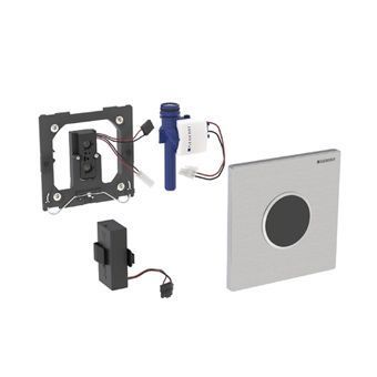 Geberit type 10 urinoir bedieningsplaat met batterijvoeding RVS