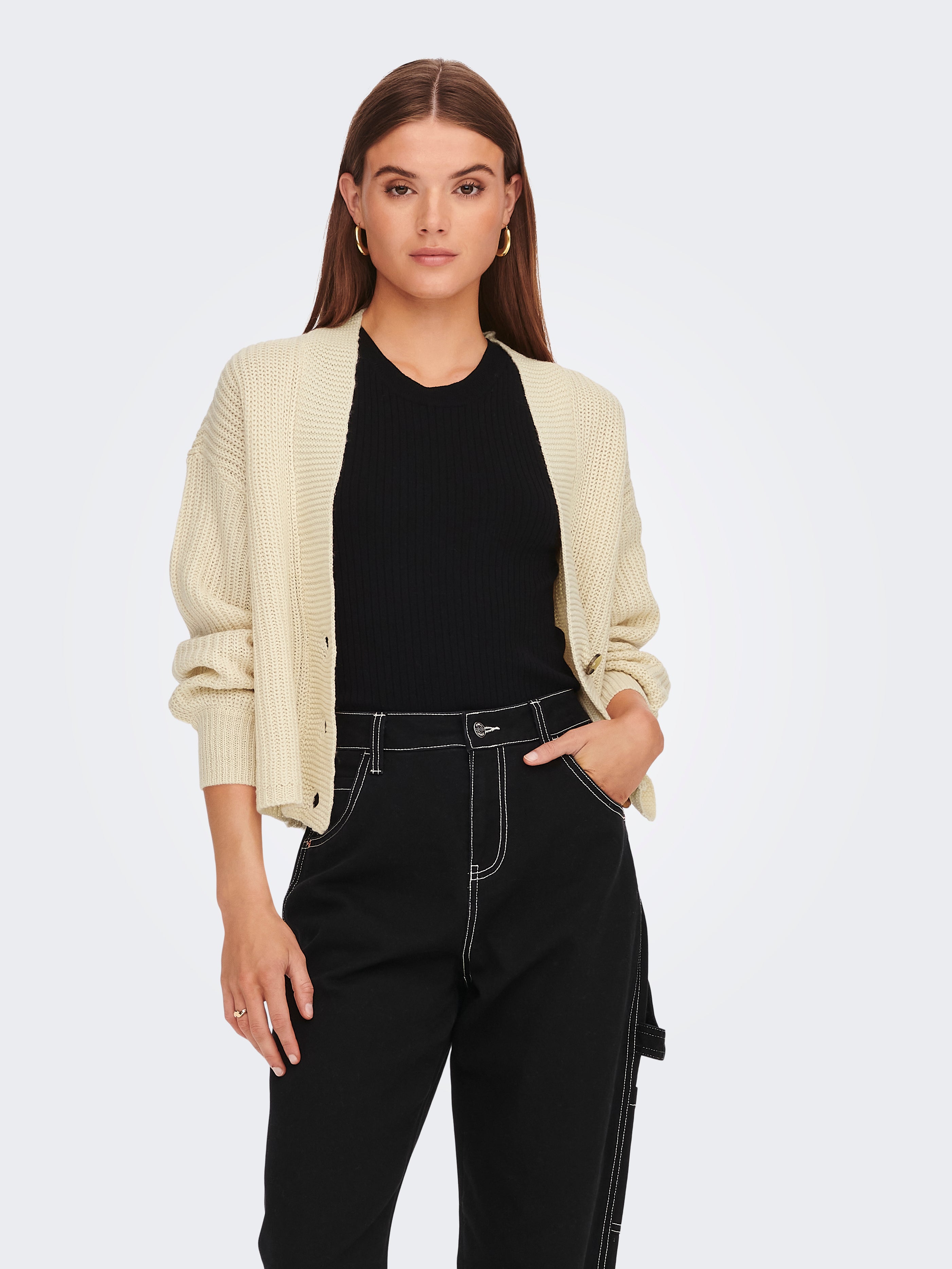 ONLKAROL Strickjacke Oatmeal