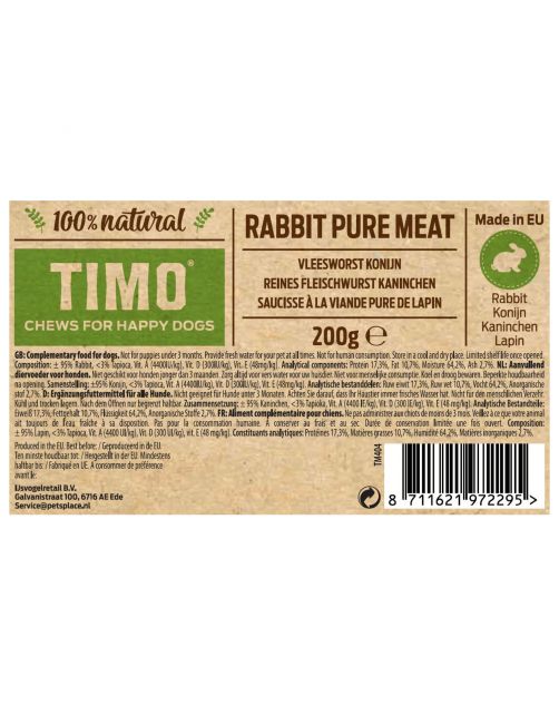 Timo Vleesworst Konijn - Hondensnacks