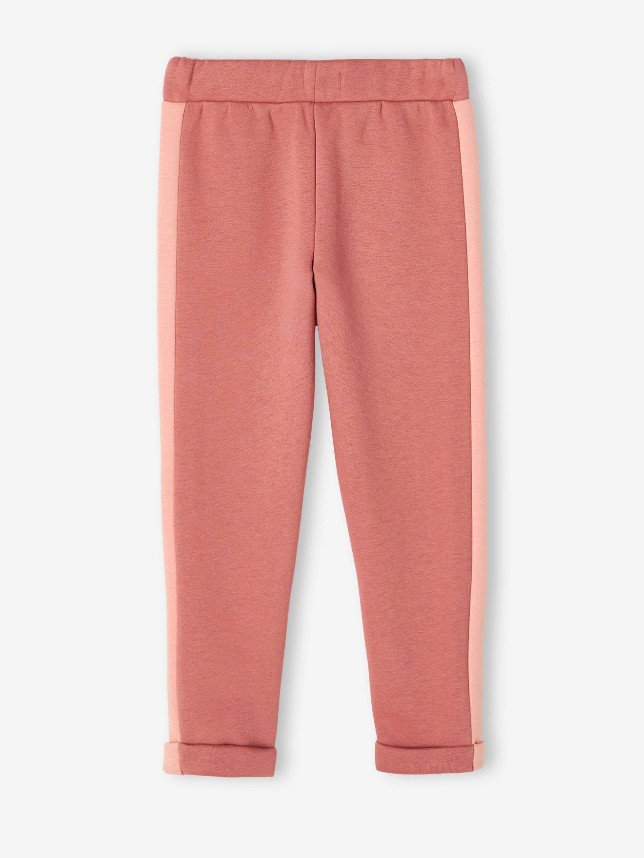 Calça de moletom feminina Clay em tecido atoalhado com listras laterais.
