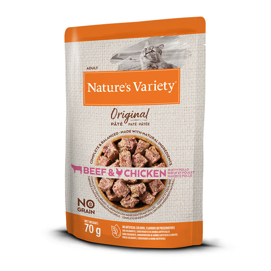 Sachê Nature's Variety Original para Gatos Adultos com Carne Bovina e Frango