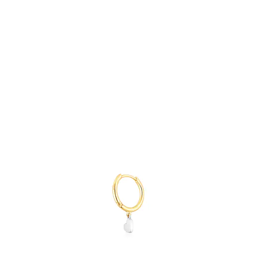 Brinco de argola dourado TOUS Basics com motivo de coração