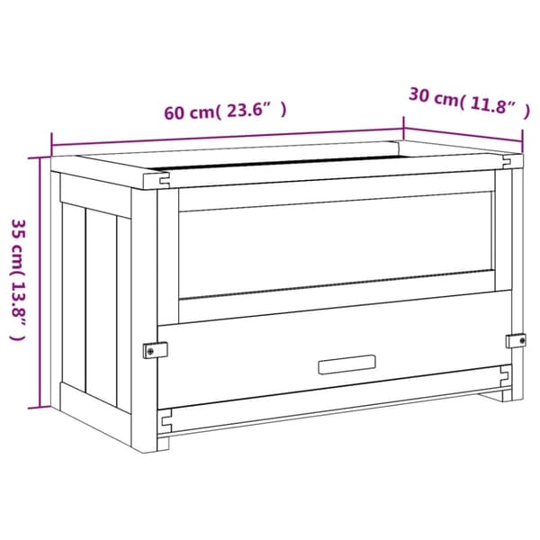 vidaXL Hamsterbur 60x30x35 cm heltre gran