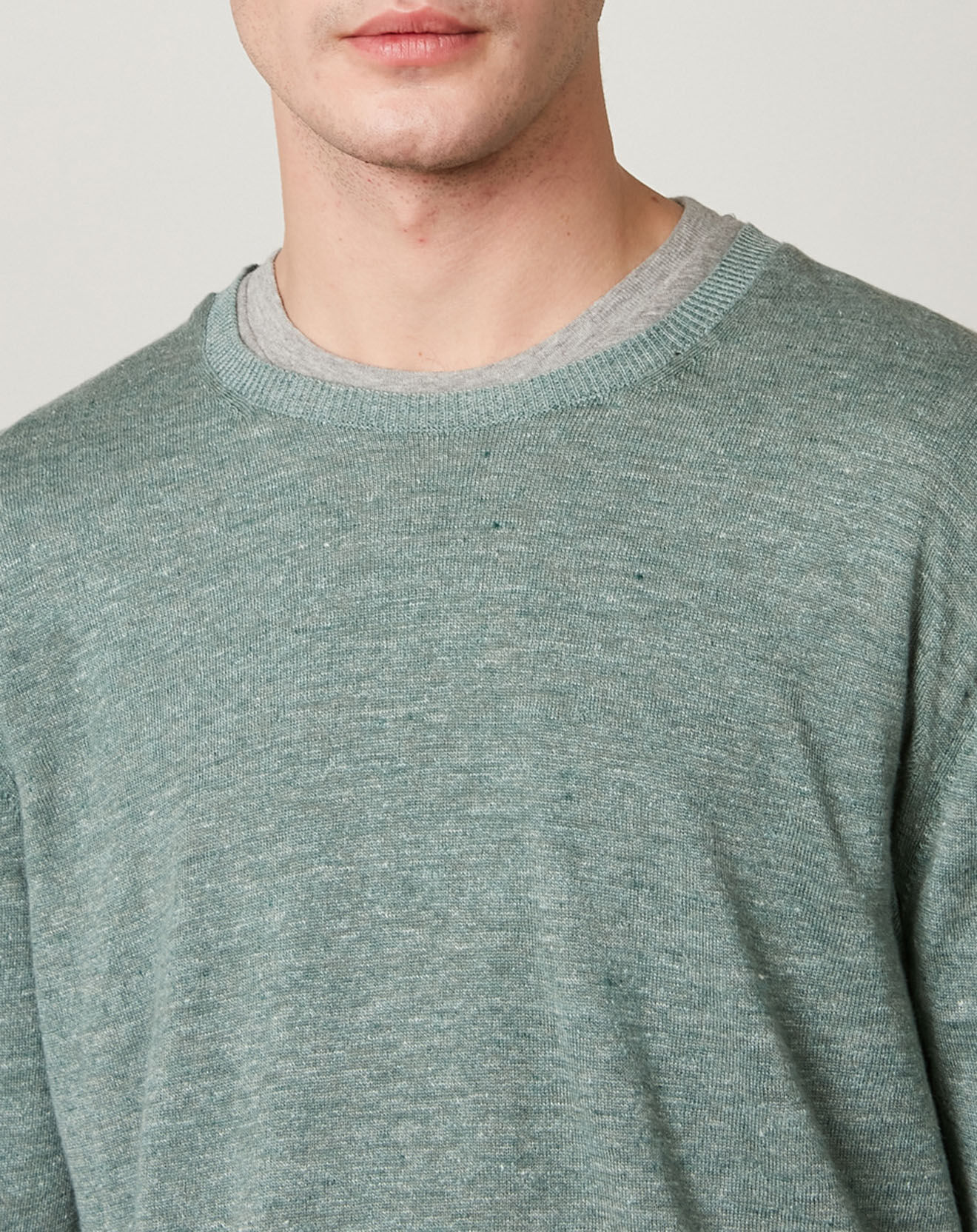 Hartford Pull en Lin & Coton Crew vert