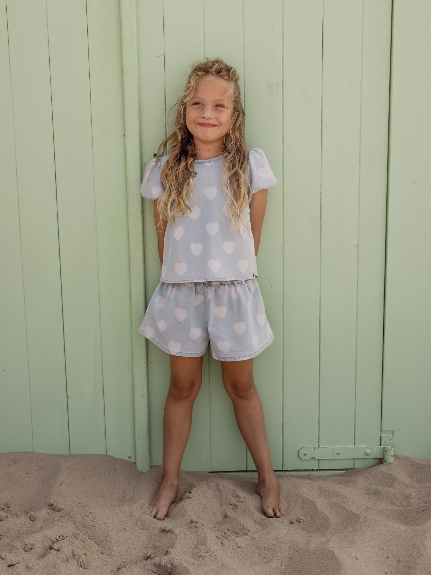 Looxs Looxs little heart denim top heart denim