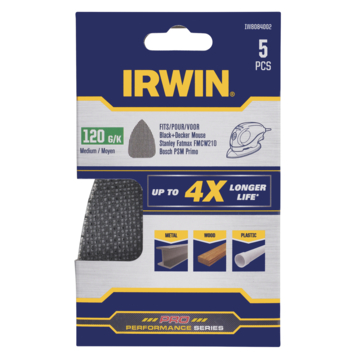Irwin schuurgaas voor Bosch Primo en B+D Mouse zelfklevend K120, 5 stuks