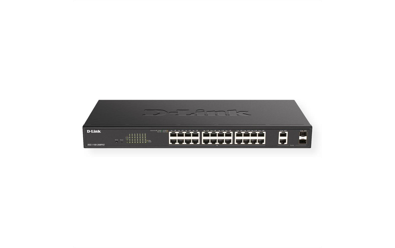 PoE+ Switch DGS-1100-26MPV2 26 Port<br>D-Link DGS-1100-26MPV2 26-Port PoE+ Gigabit Smart Switch