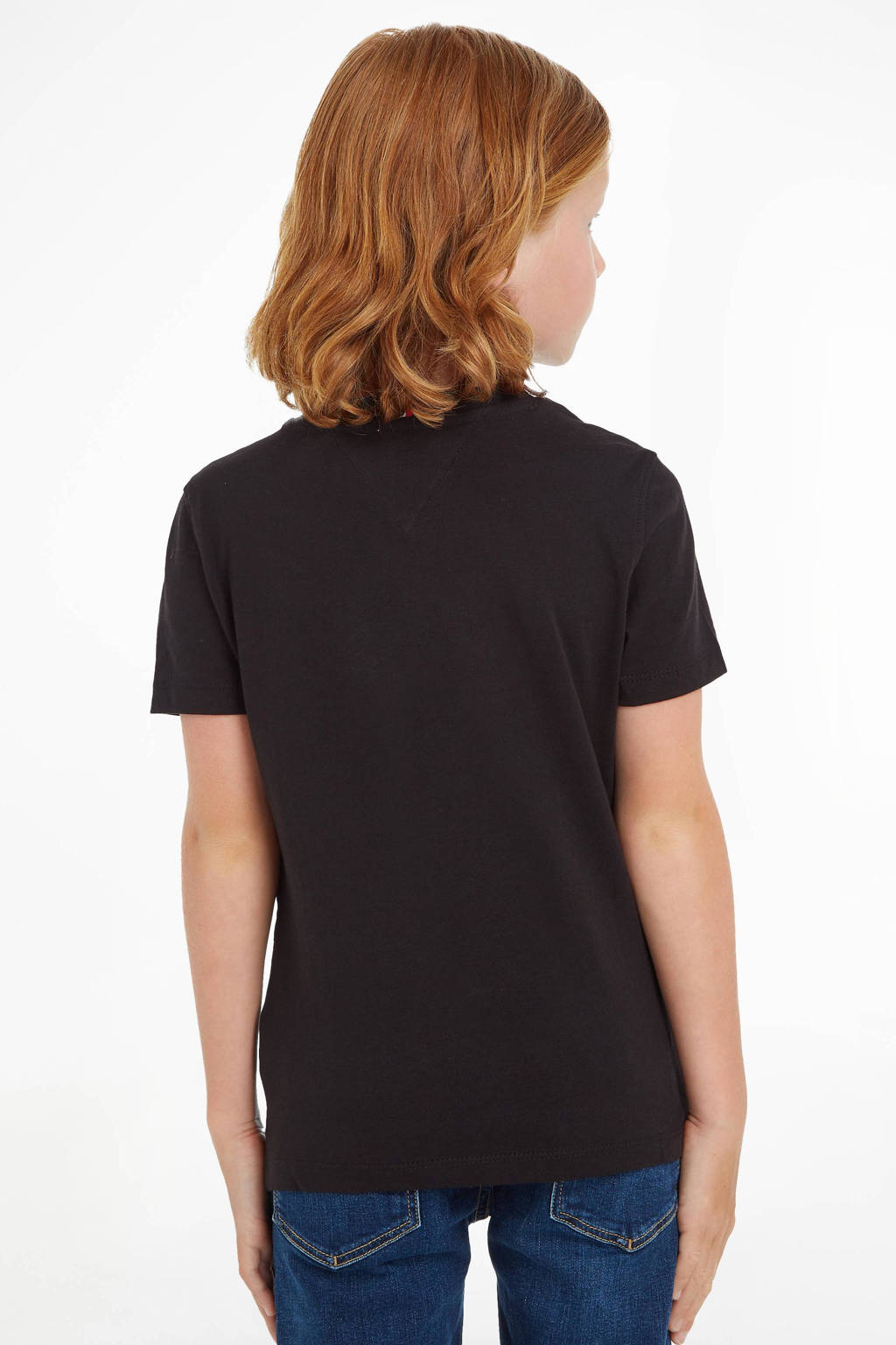 Tommy Hilfiger unisex T-shirt van katoen zwart