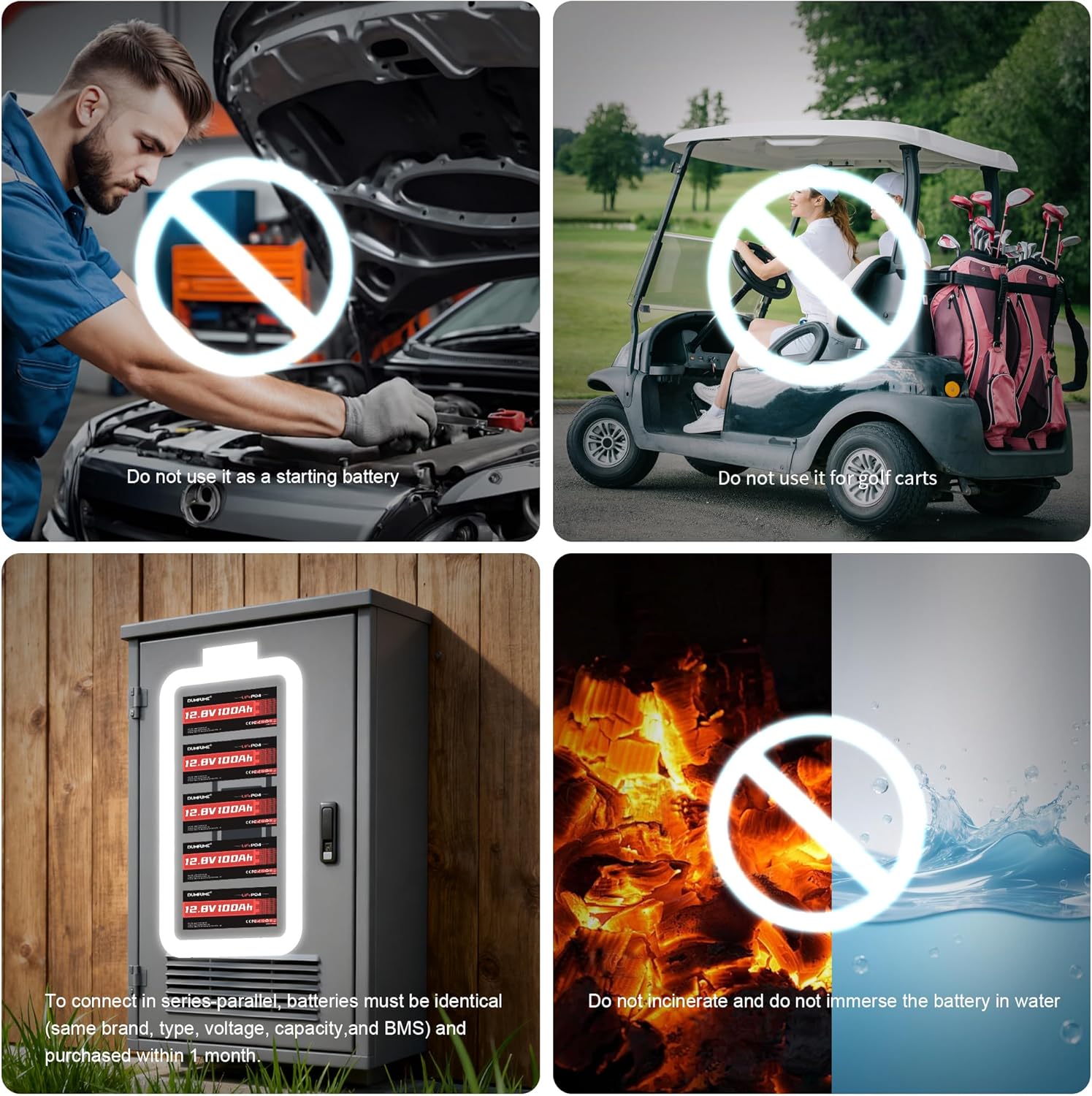 12V 300Ah LiFePO4 Lithium Batterie 3840Wh 200A BMS, Max 15000 Tiefzyklen, 10 Jahre Lebensdauer Akku für Solarenergie, Wohnmobil, Camping, Photovoltaik, Heim-Energiespeicher
