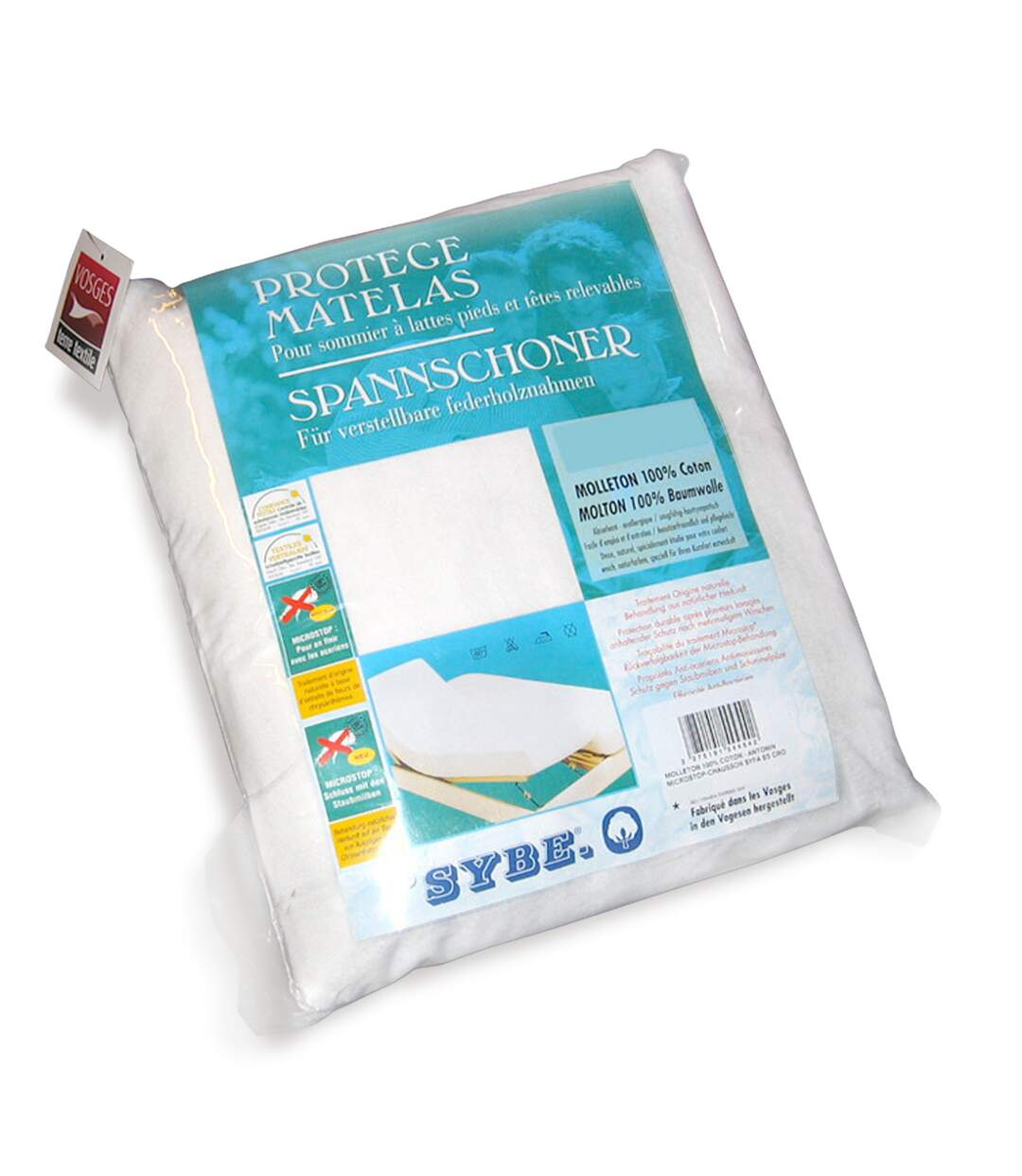 Protège matelas absorbant Antonin blanc 2x90x210 lit articulé TPR Bonnet 30cm