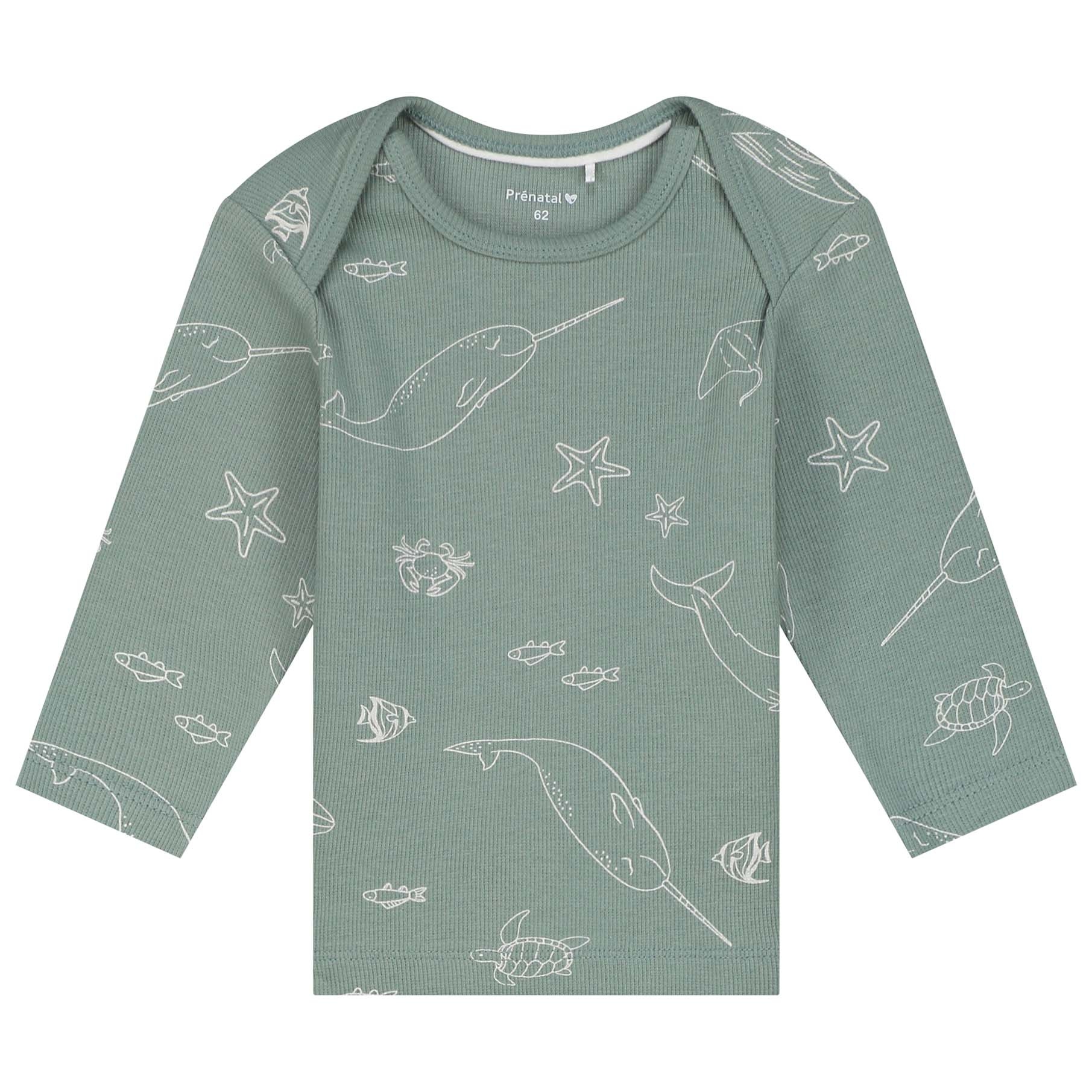 Prénatal baby pyjama onderwater rib groen