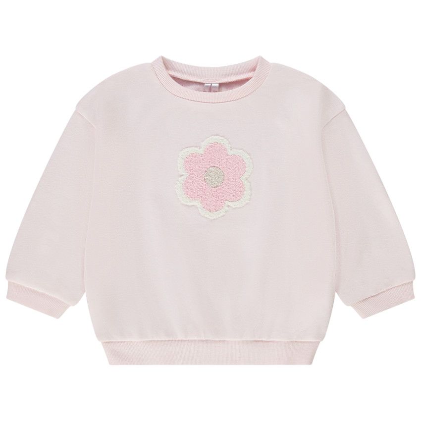Sweat oversize avec patch bouclettes pour bébé fille - Rose
